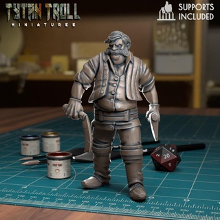 bandit thug 01 pre-supported tytantroll miniatures Store dragons dungeons fight fighter new scale minis dnd york member 32mm brigand gang gangs miniatures32mm 3d print model - Mito3D