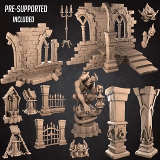 vampires assets pack bite bullet Store candlestick column decorative fence skull statue terrain vampire blood miniature torch fountain bookstand boardgame tabletop gate graveyard chest gargoyle brazier cathedral patreon ruins dnd asset scenery 3d print model - Mito3D