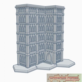 gótico edificio 44 maleficio base ghb044 juego guerra fragua mesa 3D imprimible terreno Tienda 6mm battletech 3d print model - Mito3D