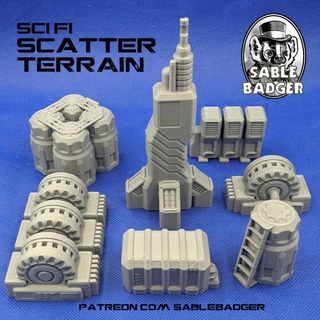 sci fi scatter terrain set 1 brander roullett Tabletop 3D Printable Terrain 40k starwars scifi legion stargrave fiveparsecsfromhome sablebadger fiveparsecs 3d print model - Mito3D