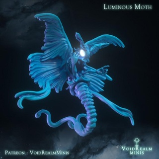 luminous moth voidrealm minis Tabletop Characters & Creatures Store creature forest surreal fairy winged woods woodland fey sylvan fae feywild 3d print model - Mito3D