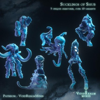 sucklings full set 8+ minions voidrealm minis Tabletop Characters & Creatures Store horror cosmic monsters cthulhu lovecraft bloodborne call demons shub niggurath 3d print model - Mito3D