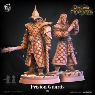 prison guards pre-supported cast n play Tabletop Characters & Creatures Store dungeons fantasy dungeon prisoner castnplay presupported thamarya 3d print model - Mito3D