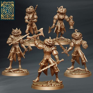 witch's thralls - 32mm scale labyrinth models Tabletop Characters & Creatures characters collection creature fantasy halloween miniatures monster pumpkin rpg set wargaming wargame patreon d&d warriors jack-o'-lantern 3d print model - Mito3D