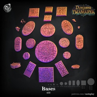 dungeon bases pre-supported cast n play Tabletop 3D Printable Terrain Store characters dungeons floor base patreon basing presupported thamarya 3d print model - Mito3D