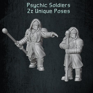 psíquico soldados quartermaster3d mesa caracteres criaturas Tienda fantasía soldado ciencia ficción 28mm místico sombrío 3d print model - Mito3D