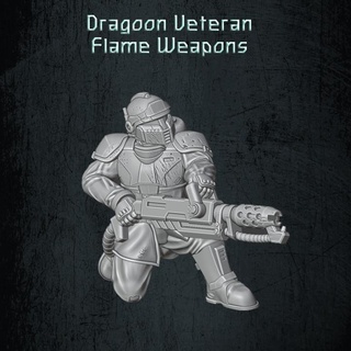 dragoon veteran flame weapons quartermaster3d Tabletop Characters & Creatures Store fire scifi soldiers infantry 28mm grimdark troopers flamethrowers specialweapons 3d print model - Mito3D