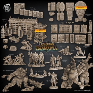 dungeons thamarya bundle pre-supported cast n play Tabletop Characters & Creatures 3D Printable Terrain Store demon collection fantasy miniatures dungeon dnd slimes walls openlock prison prisoner castnplay presupported prision oozes 3d print model - Mito3D