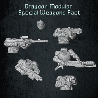 dragão modular especial armas pacote quartermaster3d tampo mesa personagens criaturas loja soldado atirador elite Grenade scifi soldados plasma infantaria 28mm escuro especiais 3d print model - Mito3D