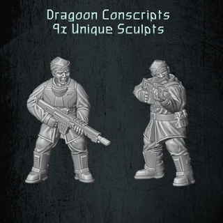 dragoon conscripts bonus modular bits quartermaster3d Tabletop Characters & Creatures Store scifi soldiers infantry 28mm grimdark troopers meatshield 3d print model - Mito3D