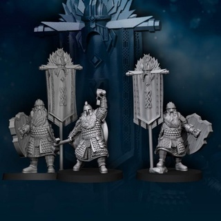 kingdom champion dwarf bannermen davale games Tabletop Characters & Creatures banner 3dprint patreon davalegames 3d print model - Mito3D
