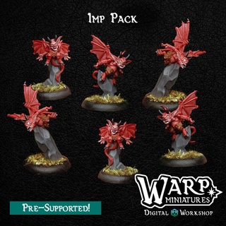 imp pack warp miniatures Tabletop Characters & Creatures Store creature devil monster warhammer miniature chaos 28mm dnd dungeons dragons kings war demons daemons 3d print model - Mito3D