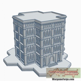 gothic building 55 hex base ghb055 wargame forge Store terrain 6mm battletech 3d print model - Mito3D
