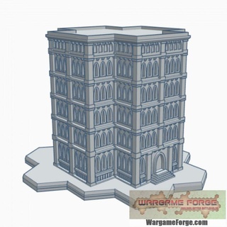 gothic building 56 hex base ghb056 wargame forge Store terrain 6mm battletech 3d print model - Mito3D