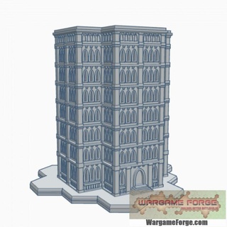gothic building 58 hex base ghb058 wargame forge Store terrain 6mm battletech 3d print model - Mito3D