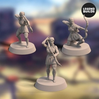 archers 3 unique miniatures femelle légendes table personnages créatures archer fantaisie rpg soldat wargaming miniature ttrpg 3d print model - Mito3D