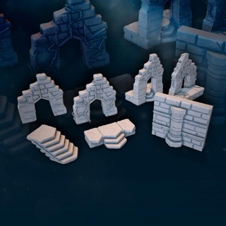 verlassen Festung Spiele Tischplatte 3D druckbar Terrain 3dprint Patreon Landschaft davalegames 3d print model - Mito3D