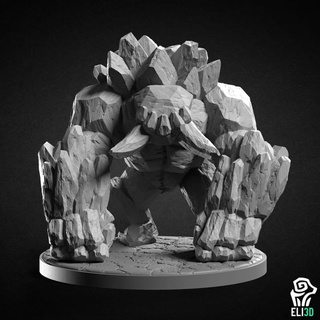 rock golem eli3d mesa caracteres criaturas rpg Roca tierra elemental dnd Stonegolem 3d print model - Mito3D