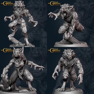october release - werewolf bundle galaad miniatures Tabletop Characters & Creatures Store dragon fantasy roleplay vampire wolf hunter moon shape tabletop hunt encounter dnd shift 3d print model - Mito3D