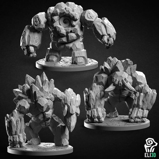 stone golem bundle eli3d Tabletop Characters & Creatures creature giant rpg rock earth miniature tabletop elemental dnd lava 3d print model - Mito3D