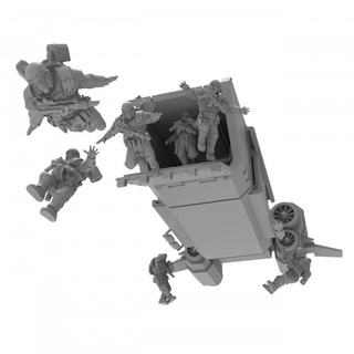 roman leaping legionnaires - presupported thatevilone Tabletop Characters & Creatures futuristic jet modern rome scifi drop infantry pack jump 28mm troops severan militia cults marian airborn rappel rappeling 3d print model - Mito3D