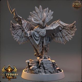derment black clouds - skyborn aquila daybreak miniatures Tabletop Characters & Creatures book dragons dungeons owl wargaming wings staff tabletop 32mm 75mm sorcerer 3d print model - Mito3D