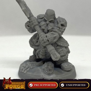 ironpelt dwarf barbarian - great axe dragon's forge miniatures Tabletop Characters & Creatures Store dragons fantasy hero rpg wargaming warhammer warrior miniature male roleplaying tabletop d&d 28mm dnd npc supported dragonsforge dfdwf002-28-std 3d print model - Mito3D