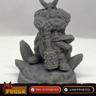 ironpelt dwarf barbarian - mace dragon's forge miniatures Tabletop Characters & Creatures Store dragons fantasy hero rpg wargaming warhammer warrior miniature male roleplaying d&d 28mm dnd npc supported dragonsforge dfdwf001-28-std 3d print model - Mito3D