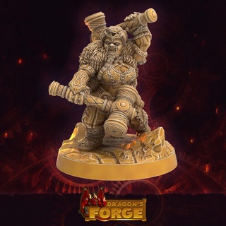 ironpelt dwarf barbarian - hammers dragon's forge miniatures  Tabletop Tabletop Characters & Creatures Store barbarian dragons female hero rpg wargaming warhammer warrior miniature hammer dwarf roleplaying tabletop forge d&d 28mm dnd npc supported dragonsforge dfdwf005-28-std  3d print model - Mito3D