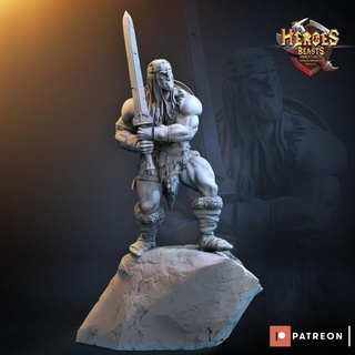 bárbaro Heróis bestas tampo mesa personagens criaturas loja lutador viking Guerreiro Conan 3d print model - Mito3D