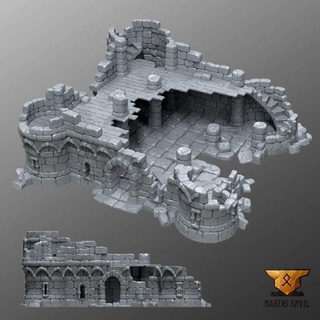 ruined town - stronghold makers anvil  Tabletop 3D Printable Terrain Store terrain wargames warhammer castle ruins scenery pathfinder frostgrave fortress aos humans stronghold  3d print model - Mito3D
