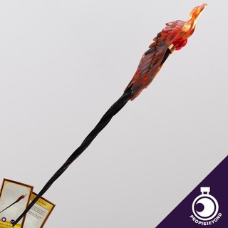 phoenix wand props&beyond Tabletop accessories accessory ancient bird card dragons dungeons epic fantasy gaming gift item master medieval prop roleplay rpg toy warhammer fire magic cosplay props staff supportless tabletop puzzles flame real beyond fireball size d&d dnd scepter dm 5e stat representation gm gamemaster wondrous in-game 3d print model - Mito3D