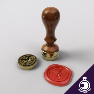navigators' guild - wax stamp includes handle props&beyond accessory ancient card compass dragons dungeons epic fantasy gaming gift item master medieval pattern prop roleplay rpg symbol toy warhammer magic cosplay props supportless tabletop puzzles real beyond size d&d dnd dm 5e stat representation gm gamemaster wondrous in-game 3d print model - Mito3D