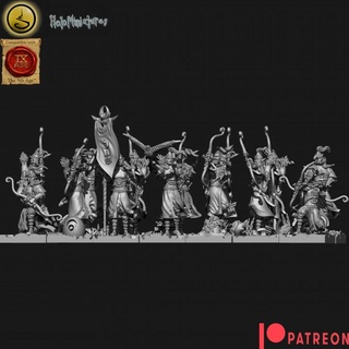 highborn elves archers holominiatures Tabletop Characters & Creatures archer elf unit wargaming high bow tabletop elven dnd 9thage the9thage highborne 3d print model - Mito3D