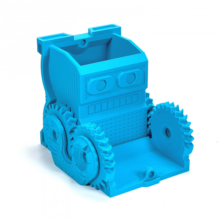 grrrinbot clockspring Store box container desk diy gift hinge kitchen lid magnet mechanical office robot stationery toy xmas workshop cog nosupports 3D print model - Mito3D