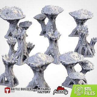 xeno ağaçlar txarli fabrika masaüstü 3D yazdırılabilir arazi 40k yabancı Uzay Warhammer kumdan tepe deniz Eldar Tyranids orklar Drukhari 3d print model - Mito3D