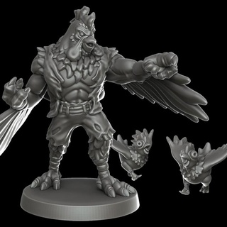 wererooster - farm horrors jamie korte Tabletop Characters & Creatures Store mini rooster dnd 3d print model - Mito3D