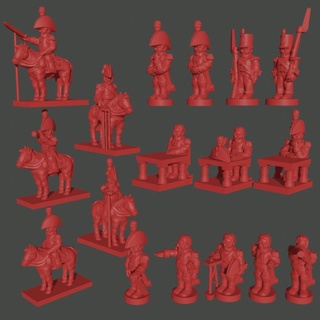 6-15mm british hq command set 1807-1812 henry turner Tabletop Characters & Creatures Historical Universe black epic supportless napoleon infantry 6mm 10mm 15mm powder britain officer napoleonic officers peninsular 3d print model - Mito3D