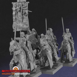 breton questing knights monstrous encounters Tabletop Characters & Creatures Fantasy Universe Store fantasy knight modular warhammer horse tabletop mounted oldhammer bretonnia 3d print model - Mito3D
