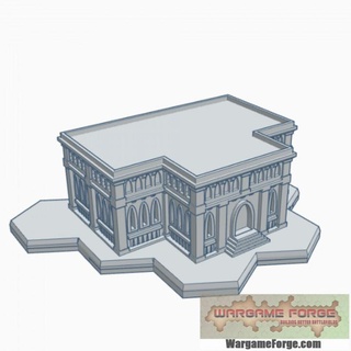 gothic building 60 hex base ghb060 wargame forge Store terrain 6mm battletech 3d print model - Mito3D