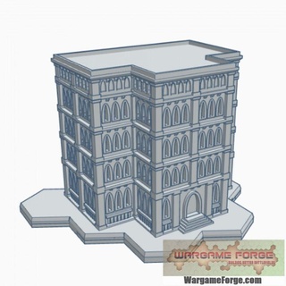 gothic building 63 hex base ghb063 wargame forge  Store terrain hex 6mm battletech  3d print model - Mito3D