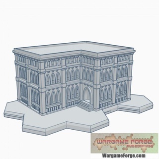 gothic building 85 hex base ghb085 wargame forge Store terrain 6mm battletech 3d print model - Mito3D