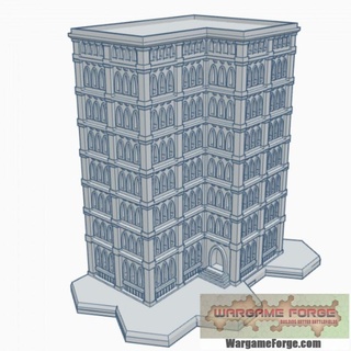 gothic building 90 hex base ghb090 wargame forge Store terrain 6mm battletech 3d print model - Mito3D