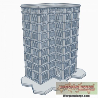 gothic building 91 hex base ghb091 wargame forge Store terrain 6mm battletech 3d print model - Mito3D