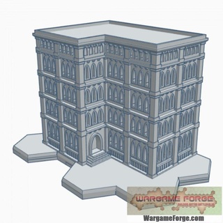 gothic building 95 hex base ghb095 wargame forge Store terrain 6mm battletech 3d print model - Mito3D