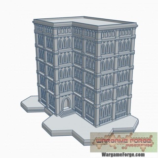 gothic building 96 hex base ghb096 wargame forge Store terrain 6mm battletech 3d print model - Mito3D