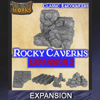 rocky caverns expansion 2 monstrous encounters Tabletop Store 3D Printable Terrain Fantasy rpg rock tile dungeon cave cavern infinitylock dungeonworks 3d print model - Mito3D