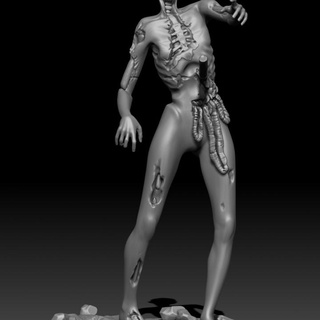skinny zombi 2 postmortemnihiliest Tabletop Characters & Creatures Fantasy Universe undead dead walkingdead 3d print model - Mito3D