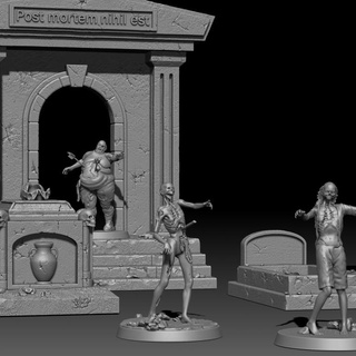zombi groupe post mortemnihilest table accessoires personnages créatures 3D imprimable terrain Mort vivant morte morts ambulants 3d print model - Mito3D