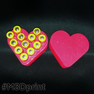 heart-shaped battery box 12xaaa b murphy Home & Garden Gadgets Electronics Homeware Storage and boxes christmas gift heart present storage xmas organise store valentine useful batteries birthday valentines hollidays aaa shaped x12 3d print model - Mito3D